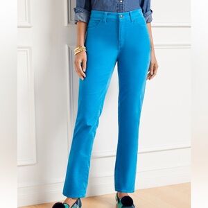 Talbots Velveteen Straight Leg Pants Cyan Blue Pants 12p